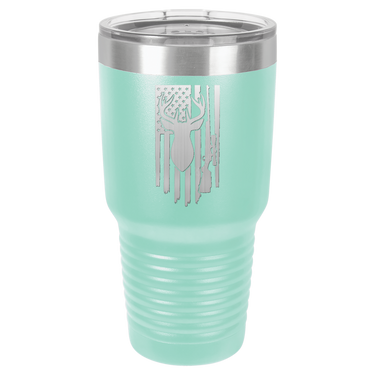 Deer-Gun-Flag Design Tumbler